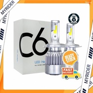 ❤MYRIDER C6 CAR LED HEADLIGHT H4 / H7 / H11 CAR LIGHTS LED BULB MENTOL LED KERETA (1 SET 2 PCS)