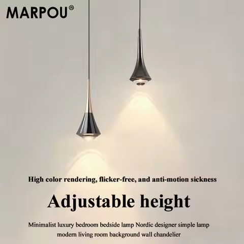 MARPOU Pendant Light 6W 3 Color Lights Adjustable Height LED Chandelier Modern Italian Design Simple