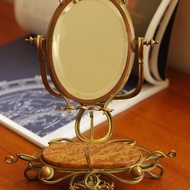 古董Vintage法國購入雕花桌上鏡 鏡子 梳妝台
