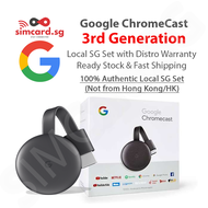 Google Chromecast 3rd Generation with Warranty - SG Set with Safety Mark / US Set - Google TV Streaming Media Player Stick Full HD 1080p (GA00439-SG GA00439-US)