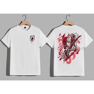 Geisha Tshirt Screenprint On The Front & Back Jap Streetwear Black /White tshirt For Men Women