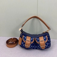 2025 New Ashton Baguette Single Shoulder Slant Cross Leather Bag Olai Cow Leather Underarm Mahjong B