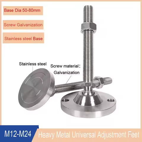 1PCS Galvanizatiom Steel Heavy-duty Adjustment Balance Feet M12 M16 M20 M24 For Mechanical/Furniture