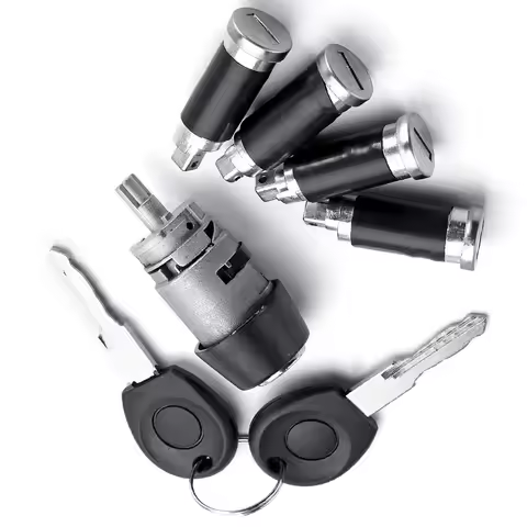 Car Start Switch Door Lock Cylinder Ignition Switch 4 Door Lock Barrel 2Button Group for Volkswagen 