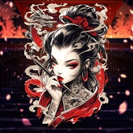 Japan Geisha Beauty Sticker Car Body Window Reflective Waterproof Vinyl Decal