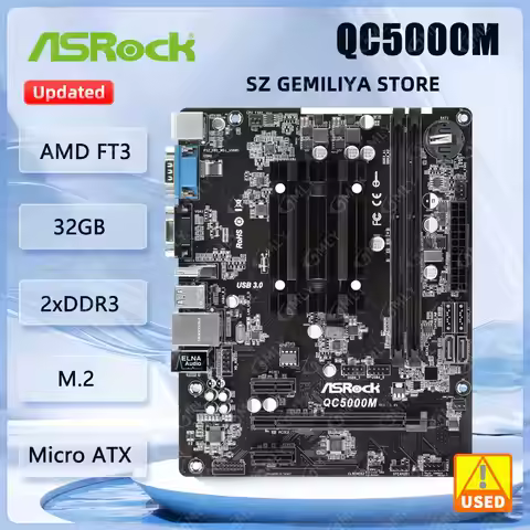 ASRock QC5000M motherboard Integrated AMD Radeon HD 8330 Graphics AMD FT3 Kabini A4-5050/5000 Quad-C