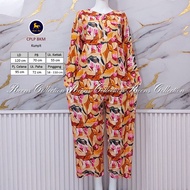 CPLP Kuda Mas | Setelan Piyama Celana Panjang Lengan Panjang Batik Kuda Mas Kancing Depan Busui