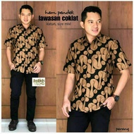 Kemeja Batik Pria Lengan Pendek Baju Batik Pria modern Baju Batik motif Lawasan Kemeja Batik size St