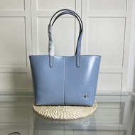 Coach 藍色皮革托特包