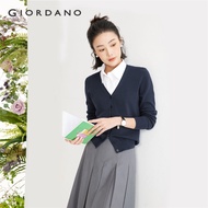 GIORDANO Women Cotton V Neck Cardigan 05350649