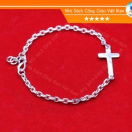 Silver Cross Bracelet M37 - Catholic Gift