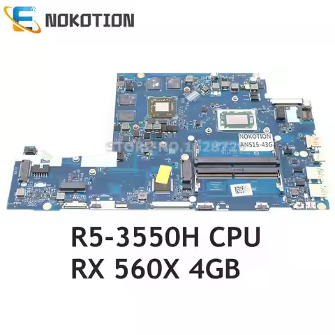 NOKOTION For ACER Nitro 5 AN515-43 Laptop Motherboard R5-3550H/R7-3750H CPU +RX560X 4GB FH50P LA-H90