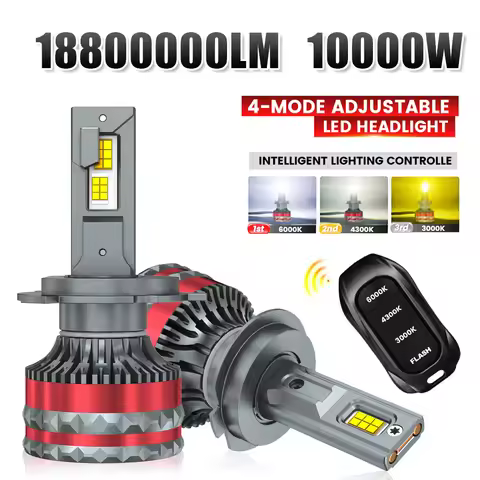 Tri Color H7 LED Headlights H1 H8 H9 HB3 9005 9006 CANbus with Remote Control 10000W 6000K 4300K 300