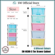 Produk fesyenSelamat dan sihatProduk popular SWI Plastic Drawer M300 5 Tier TRANSPARENT &amp; Mix Colour Plastic Drawer / Pl