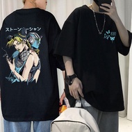 Japanese Anime JoJo Bizarre Adventure Stone Ocean T Shirts Jolyne Cujoh Graphic T-shirt Men Manga Loose Oversized Tshirt XS-4XL-5XL-6XL