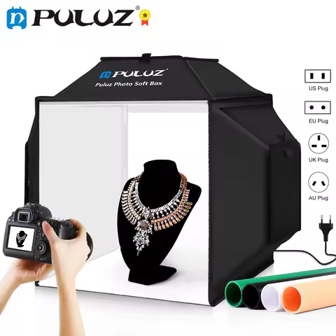 PULUZ 40cm Photo Studio Light Box,72W 5500K Photography Studio Shooting Tent Box Kits,Foldable Photo