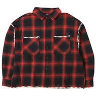 B omnivore 26SS HAND STITCH SHIRT 26S-SHL223-BV L RED Long Sleeve Plaid Flannel BEAVER Top [Pre-owne