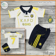 Al Nassr Children's Away Football Shirt 2025 - Ronaldo 7 | CR7 tracksuit for children.
