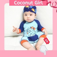Voucher Code >》 BOWRA1 Ship From Bangkok. Cute Children's Swimwear Long Sleeves One Piece Plus A Hat