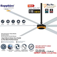 Sapphire NEW FM-3M-DC ST 119” 3 Meter HVLS Fan DC Motor 6 Aluminum Alloy Blades 6 Speed Forward+6 Sp