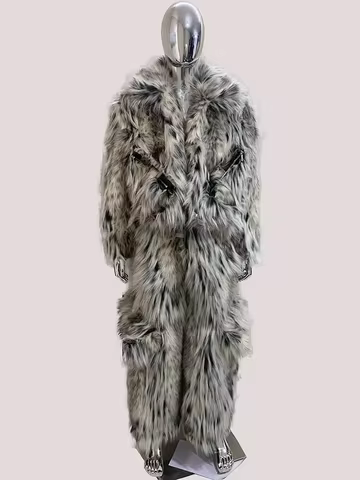 Lautaro Autumn Winter Short Colorful Multicolored Thick Warm Hairy Faux Fox Fur Coat Men Luxury Desi