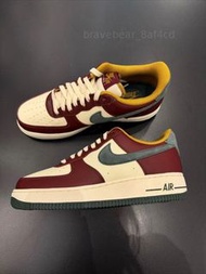 Nike Air Force 1 Low 復古綠酒紅男鞋