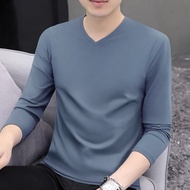 เสื้อยืดคอกลมแขนยาวผู้ชาย สีสันสดใส ระบายอากาศได้ดี ทรงเข้ารูป ทรงพอดีตัว ทรงเข้ารูป ทรงเข้ารูป เสื้