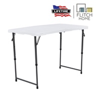 【hot sale】 Lifetime 4 FT Fold-In-Half Table - White