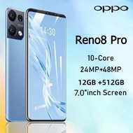 Telefon Android OPPQ Reno8 7.0 Inci terbaharu Murah Memori Telefon Pintar Telefon Baharu 12GB ROM 512GB 5G Telefon Pintar Android 11.0 Telefon 100% Telefon Permainan Asal