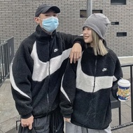 Nike Big Swoosh Jacket Man Black 雙面羊羔毛外套