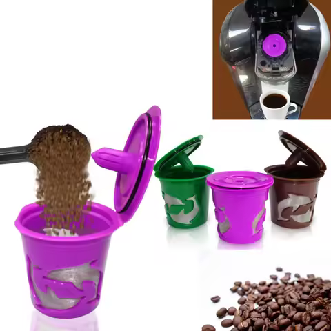 Coffee Capsule Filters Reusable Refillable Coffee Filter Maker Pod for KEURIG 2.0 Series Gusto Capsu
