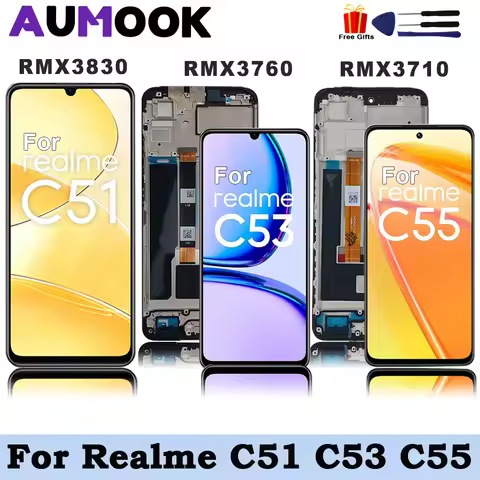 LCD For Realme C51 C53 RMX3830 RMX3760 Display Touch Screen Digitizer Assembly Replacement for Realm