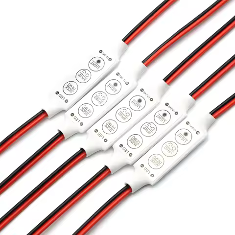 5Pcs Mini 12V-24V LED Light Dimming 3 Keys Single Color LED Controller Brightness Dimmer Driver for 