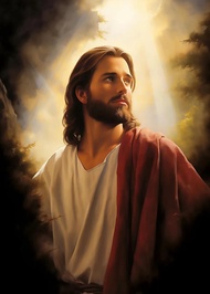 Bản in chân dung Kinh Thánh cổ điển Poster Jesus Christ retro Tranh vẽ canvas cầu nguyện Treo tường