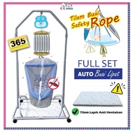 Full set  auto motor buai rangka lipat Matress Rangka Buaian  Lipat 7 Spring  Tilam Buai set premium