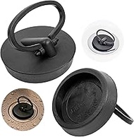 Universal Plugs, Pack of 2, Black, Diameter 46 to 43 mm Top on Bottom, PVC Drain Plug for 1 3/4 Inch