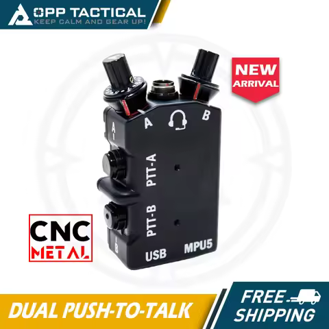 New FCS-Tactical MPU5 Standard Dual PTT Single and Dual-Channel Function CNC Metal Radio PTT for AMP
