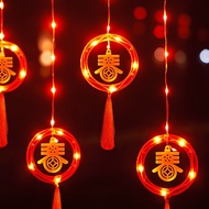 Red Light Curtain Light, New Year Decoration Light, Fu Character, Xi Character, New Year Decoration Home