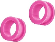 Black Acrylic Dual Flared Ear Plugs Tunnel Piercing Jewellery 12 g (2 mm) Pack of 2, 9/16"(14mm), Ac
