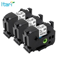 TZe-251 24mm 3 Pack Laminated White Label Tape Compatible for Brother P-touch Label Maker PT-D610BT