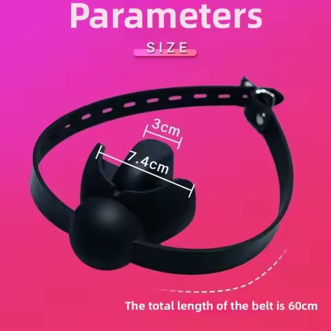 Bdsm Silicone Drool ball fun fixed tongue gag ball mouth plug can be hidden with a mask