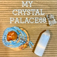 Aquamarine Mala Beads, Prayer 108 beads