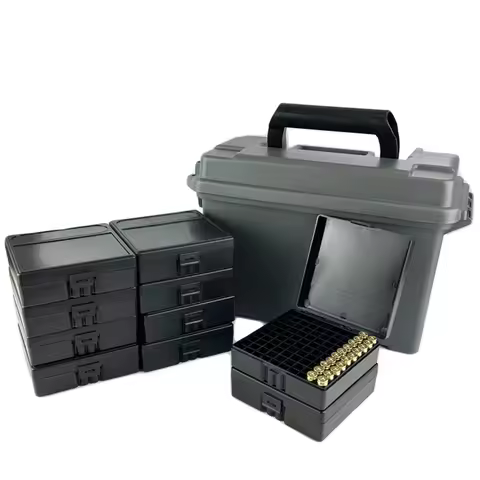 Tactical Ammo Box Combo Bulk Large Capacity Ammo Storage Box for 9mm/.223/5.56/12/20GA/.38 Super /7.