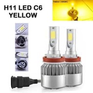 H11 LED C6 COB Yellow 3000 Kelvin LED Lamp