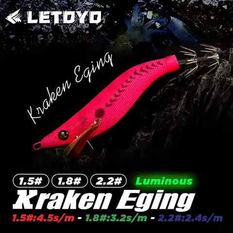 LETOYO mini squid lure 1.5-2.2# Luminous squid jig Artificial bait Cuttlefish squid bait Webfoot Oct