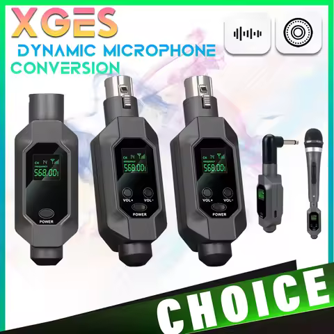XGES Wireless Microphone Converter XLR Transmitter and Receiver Microphone Wireless System for Dynam
