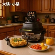 2025 Hot Product AIR FRYER Glass Double Pot Large Pot Small Pot AIR FRYER Foreign Trade Export