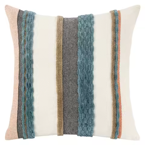 1 Pc Boho Throw Pillow Covers 18x18 Inch Striped Cousion Cover Decorative Chenille Pillowcases Squar