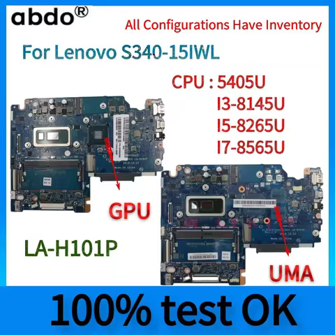 For Lenovo S340-15IWL Laptop Motherboard.EL5C3 / EL531 / EL431 LA-H101P Laptop.With I3 I5 I7 CPU and