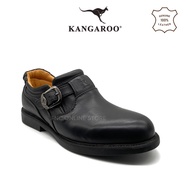 Kangaroo Genuine Leather Men's Black Formal Shoes Business Shoes Buckle Design 8228